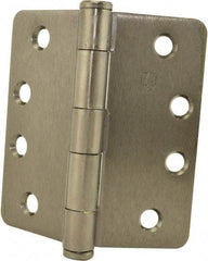 Hager - 4" Wide x 4" High 1/4 Radius Residential Hinge - Round Edge, Steel, Black Nickel Finish - Caliber Tooling