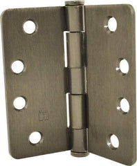 Hager - 4" Wide x 4" High 1/4 Radius Residential Hinge - Round Edge, Steel, Oil Rubbed Bronze Finish - Caliber Tooling