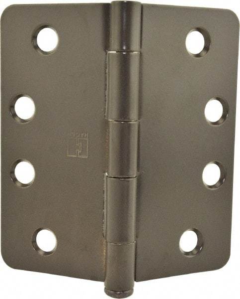 Hager - 4" Wide x 4" High 1/4 Radius Residential Hinge - Round Edge, Steel, Dark Bronze Finish - Caliber Tooling