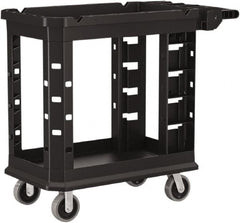 Suncast - 500 Lb Capacity, 19-1/2" Wide x 34-13/16" Long x 41-25/32" High Standard Utility Cart - 2 Shelf, Structural Foam, 2 Swivel, 2 Fixed/Locking Casters - Caliber Tooling