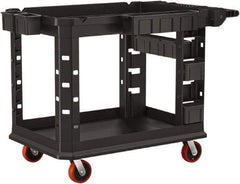 Suncast - 500 Lb Capacity, 26-1/2" Wide x 47-1/16" Long x 34-13/16" High Standard Utility Cart - 2 Shelf, Structural Foam, 4 Swivel Casters - Caliber Tooling