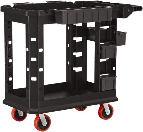 Suncast - 500 Lb Capacity, 19-1/2" Wide x 34-13/16" Long x 41-25/32" High Standard Utility Cart - 2 Shelf, Structural Foam, 4 Swivel Casters - Caliber Tooling