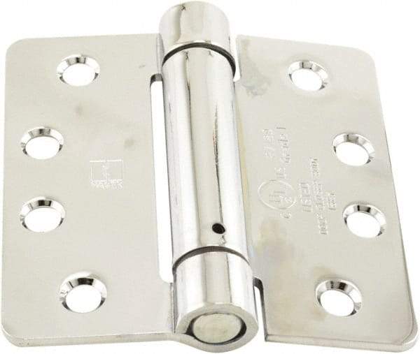 Hager - 4" Wide x 4" High Standard Weight Ball Bearing Residential Hinge - Round Edge, Steel, Bright Chrome Finish - Caliber Tooling