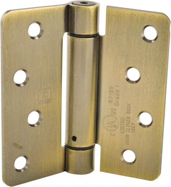 Hager - 4" Wide x 4" High Special Residential Residential Hinge - Round Edge, Steel, Antique Brass Finish - Caliber Tooling