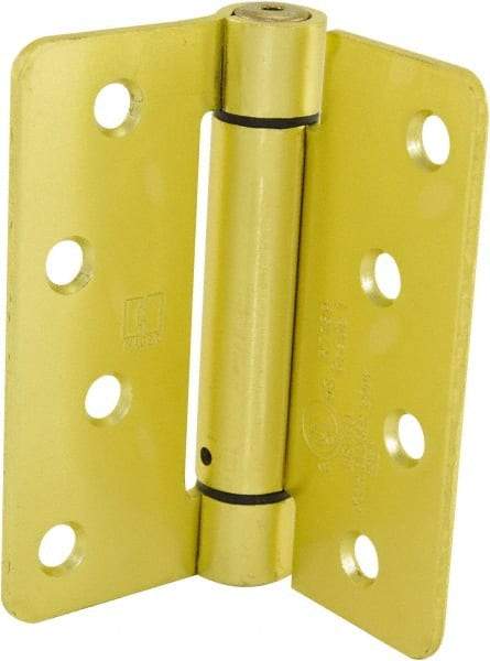 Hager - 4" Wide x 4" High Special Residential Residential Hinge - Round Edge, Steel, Satin Brass Finish - Caliber Tooling