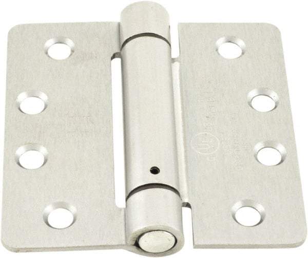 Hager - 4" Wide x 4" High Standard Weight Ball Bearing Residential Hinge - Round Edge, Steel, Satin Chrome Finish - Caliber Tooling