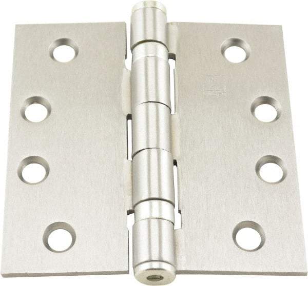 Hager - 4" Long x 4" Wide x 0.062" Thick, Steel Full Mortise Ball Bearing Hinge - Satin Chrome Finish, 5 Knuckles - Caliber Tooling