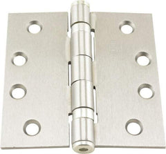 Hager - 4" Long x 4" Wide x 0.062" Thick, Steel Full Mortise Ball Bearing Hinge - Satin Chrome Finish, 5 Knuckles - Caliber Tooling