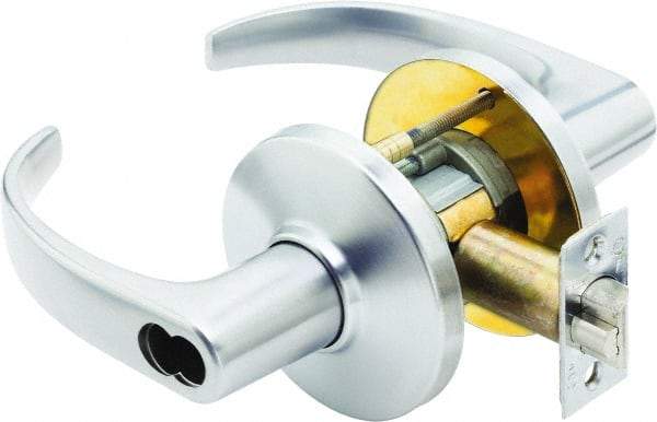 Stanley - Grade 1 Storeroom Lever Lockset - 2-3/4" Back Set, Zinc, Satin Chrome Finish - Caliber Tooling