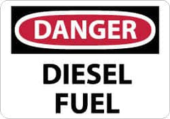 NMC - "Danger - Diesel Fuel", 10" Long x 14" Wide, Rigid Plastic Safety Sign - Rectangle, 0.05" Thick, Use for Hazardous Materials - Caliber Tooling