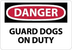 NMC - "Danger - Guard Dogs on Duty", 10" Long x 14" Wide, Aluminum Safety Sign - Rectangle, 0.04" Thick, Use for Security & Admittance - Caliber Tooling