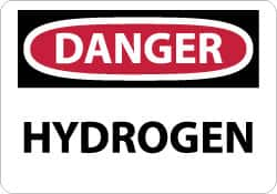 NMC - "Danger - Hydrogen", 10" Long x 14" Wide, Aluminum Safety Sign - Rectangle, 0.04" Thick, Use for Hazardous Materials - Caliber Tooling