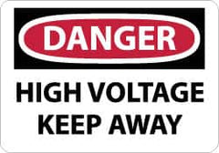 NMC - "Danger - High Voltage - Keep Away", 10" Long x 14" Wide, Aluminum Safety Sign - Rectangle, 0.04" Thick, Use for Accident Prevention - Caliber Tooling