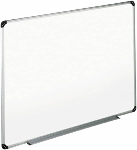 UNIVERSAL - 48" High x 72" Wide Erasable Melamine Marker Boards - Aluminum/Plastic Frame, 74.6" Deep, Includes Accessory Tray/Rail & Mounting Kit - Caliber Tooling