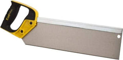 Stanley - 14" Hardened Steel Blade Back Saw - Plastic Handle, Closed Grip, 18" OAL - Caliber Tooling