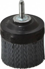 Osborn - 2" 320 Grit Silicon Carbide Crimped Disc Brush - Extra Fine Grade, Quick Change Connector, 1-3/8" Trim Length, 1/4" Shank Diam - Caliber Tooling