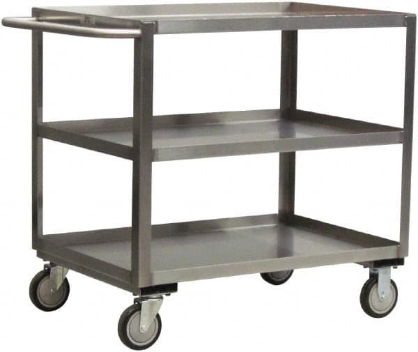 Jamco - 1,200 Lb Capacity, 36" Wide x 18" Long x 39" High Shelf Cart - 3 Shelf, Stainless Steel - Caliber Tooling