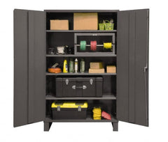 Durham - 4 Shelf Locking Storage Cabinet - Steel, 48" Wide x 24" Deep x 78" High, Gray - Caliber Tooling