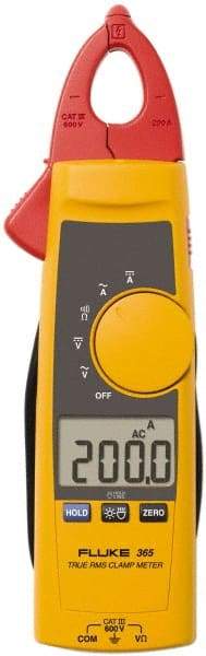 Fluke - 365, CAT III, Digital True RMS Clamp Meter with 0.7087" Detachable Jaws - 600 VAC/VDC, 200 AC/DC Amps, Measures Voltage, Current, Resistance - Caliber Tooling