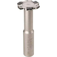 Iscar - Shank Connection, 1/8" Cutting Width, 5/8" Depth of Cut, 2" Cutter Diam, 8 Tooth Indexable Slotting Cutter - 3/4" Shank Diam, ETS-LN08 Toolholder, LNET Insert, Right Hand Cutting Direction - Caliber Tooling