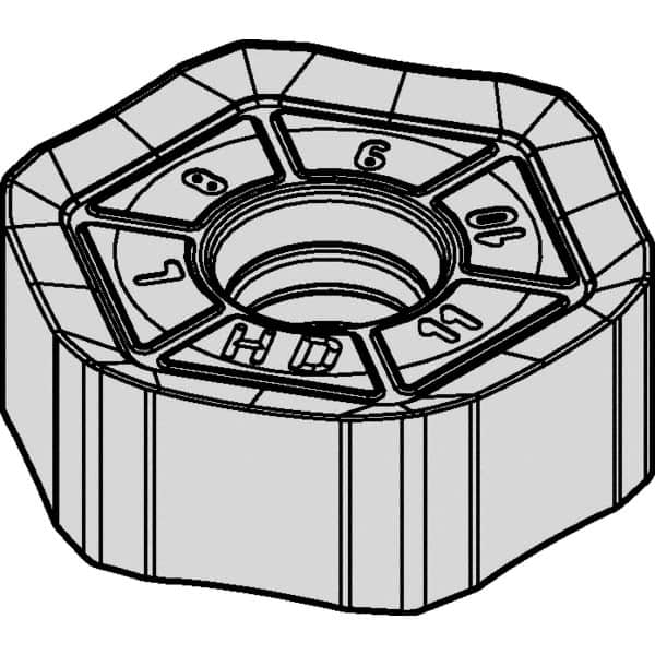 Kennametal - HNPJ53511 HD Grade KCPM40 Carbide Milling Insert - TiAlN/AlCrN Finish, 0.2142" Thick, 5/8" Inscribed Circle, 4.34mm Corner Radius - Caliber Tooling