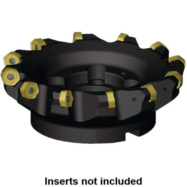 Kennametal - 160mm Cut Diam, 10mm Arbor Hole, 4.5mm Max Depth of Cut, 45° Indexable Chamfer & Angle Face Mill - 10 Inserts, HNGJ 0905.. Insert, Right Hand Cut, 10 Flutes, Through Coolant, Series KSHR - Caliber Tooling