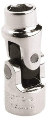 Proto - 1/4" Drive, Standard Hand Socket - 6 Points, 1-31/64" OAL, Alloy Steel, Chrome Finish - Caliber Tooling