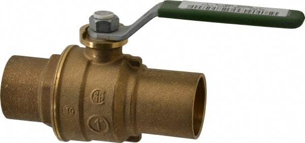 Legend Valve - 1" Pipe, Full Port, Brass Full Port Ball Valve - Bi-Directional, Sweat Ends, Quarter Turn Handle, 600 WOG, 150 WSP - Caliber Tooling