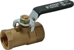 Legend Valve - 1/2" Pipe, Full Port, Brass Full Port Ball Valve - Bi-Directional, FNPT x FNPT Ends, Quarter Turn Handle, 600 WOG, 150 WSP - Caliber Tooling