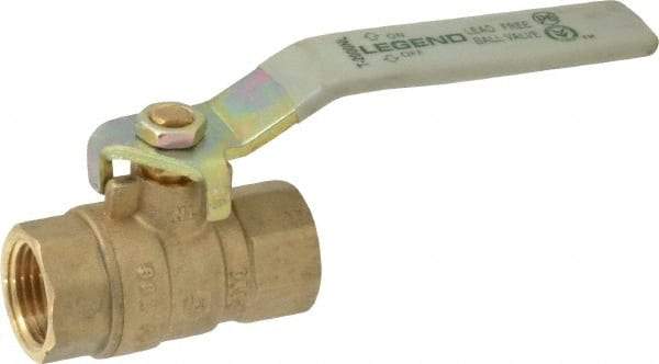 Legend Valve - 1/2" Pipe, Full Port, Brass Full Port Ball Valve - Bi-Directional, FNPT x FNPT Ends, Quarter Turn Handle, 600 WOG, 150 WSP - Caliber Tooling