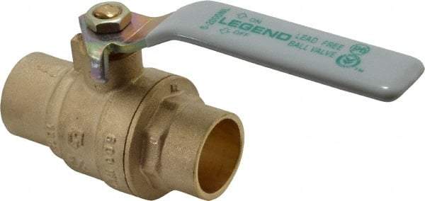 Legend Valve - 3/4" Pipe, Full Port, Brass Full Port Ball Valve - Bi-Directional, Sweat Ends, Quarter Turn Handle, 600 WOG, 150 WSP - Caliber Tooling