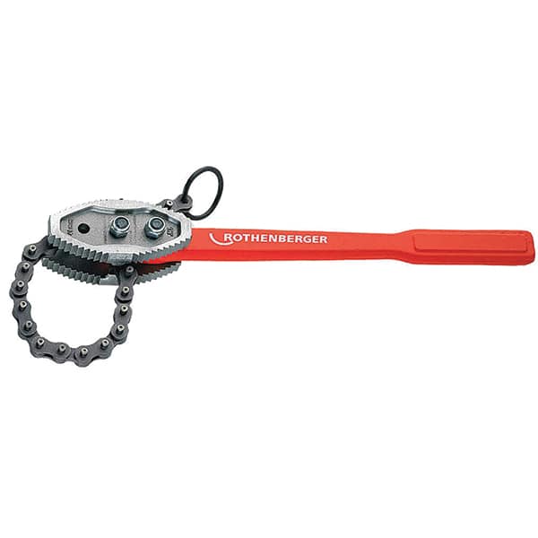 Rothenberger - 50" Max Pipe Capacity, 57" Long, Chain Tong Wrench - 8" Actual OD, 49-1/2" Handle Length - Caliber Tooling