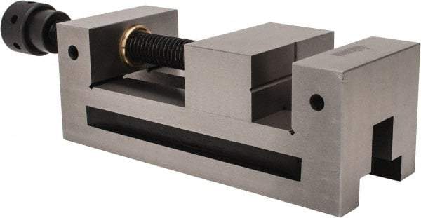 Gibraltar - 3-15/16" Jaw Width, 5" Jaw Opening Capacity, 1.7" Jaw Height, Toolmaker's Vise - Flat Jaw, 0.0002" Parallelism, 0.0003" Squareness, 10" OAL x 3.7" OAH - Caliber Tooling