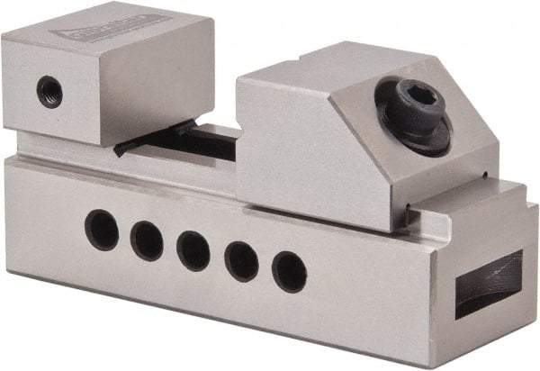 Gibraltar - 1-27/64" Jaw Width, 1-1/2" Jaw Opening Capacity, 0.91" Jaw Height, Toolmaker's Vise - Flat Jaw, 0.003" Parallelism, 0.005" Squareness, 100mm OAL x 1.89" OAH - Caliber Tooling