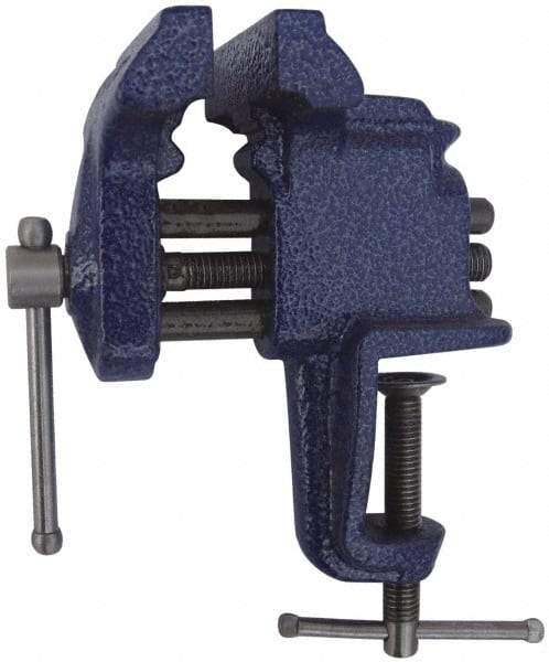 Gibraltar - 3" Jaw Width, 2-1/2" Opening Capacity, 2-5/8" Throat Depth, Cast Iron Stationary Bench Vise - Clamp-On Base Attachment - Caliber Tooling