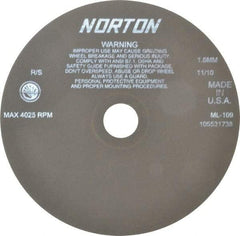 Norton - 9" Aluminum Oxide Cutoff Wheel - 0.063" Thick, 1-1/4" Arbor, 4,025 Max RPM, Use with Stationary Tools - Caliber Tooling