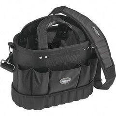 Bucket Boss - 13 Pocket Black Ballistic Polyester Tool Tote - 14" Wide x 8" Deep x 10" High - Caliber Tooling