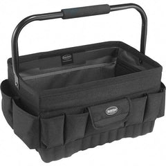 Bucket Boss - 20 Pocket Black Ballistic Polyester Tool Bag - 18" Wide x 12" Deep x 10" High - Caliber Tooling