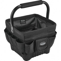 Bucket Boss - 19 Pocket Black Ballistic Polyester Tool Bag - 11" Wide x 11" Deep x 10" High - Caliber Tooling