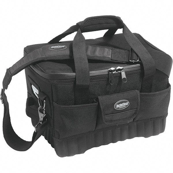 Bucket Boss - 16 Pocket Black Ballistic Polyester Tool Bag - Exact Industrial Supply