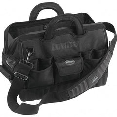 Bucket Boss - 17 Pocket Black Ballistic Polyester Tool Bag - 18" Wide x 12" Deep x 13" High - Caliber Tooling