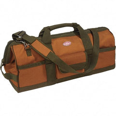 Bucket Boss - 16 Pocket Brown & Green Polyester Tool Bag - 24" Wide x 10" Deep x 10" High - Caliber Tooling