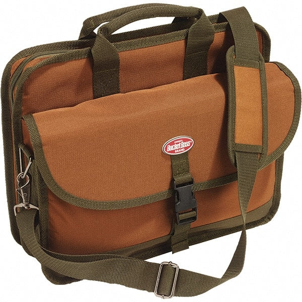 Bucket Boss - 15 Pocket, Polyester, Brown & Green Laptop Tool Bag - Exact Industrial Supply