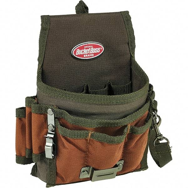 Bucket Boss - 9 Pocket General Purpose Holster - Polyester, Brown & Green - Caliber Tooling