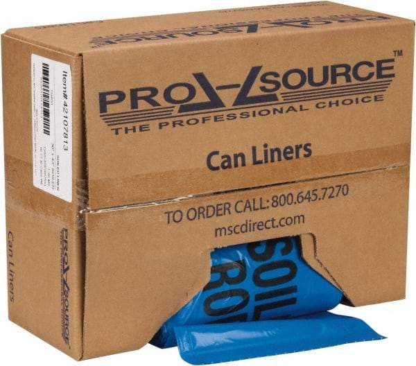 PRO-SOURCE - 32 Gal Capacity, Blue, Hazardous Waste Bag - 1.3 mil Thick x 30" Wide x 43" High, Roll - Caliber Tooling