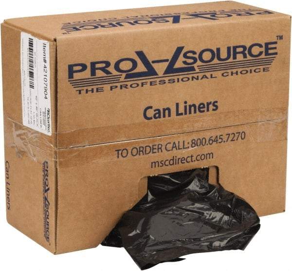 PRO-SOURCE - 1.5 mil Thick, Heavy-Duty Trash Bags - Linear Low-Density Polyethylene (LLDPE), Flat Pack Dispenser, 40" Wide x 46" High, Black - Caliber Tooling