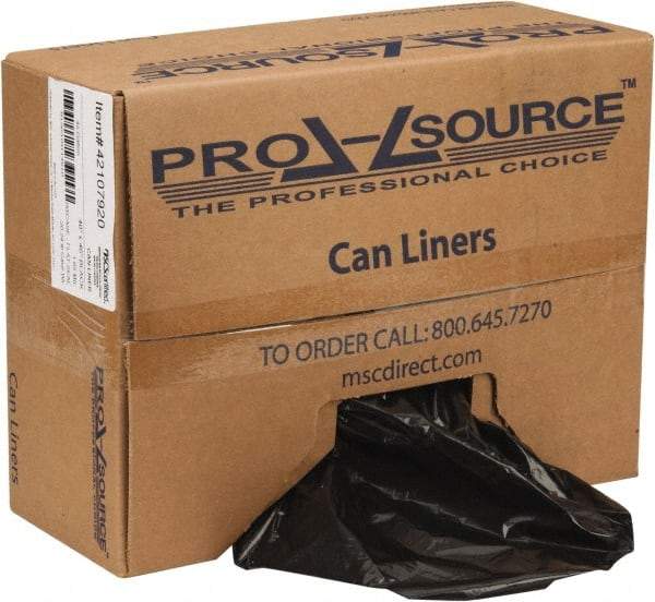 PRO-SOURCE - 1.65 mil Thick, Heavy-Duty Trash Bags - Linear Low-Density Polyethylene (LLDPE), Flat Pack Dispenser, 40" Wide x 46" High, Black - Caliber Tooling