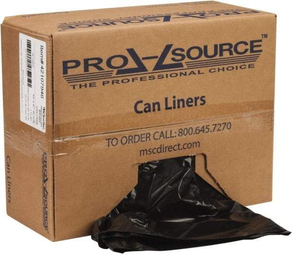 PRO-SOURCE - 1.5 mil Thick, Heavy-Duty Trash Bags - Linear Low-Density Polyethylene (LLDPE), Flat Pack Dispenser, 43" Wide x 47" High, Black - Caliber Tooling