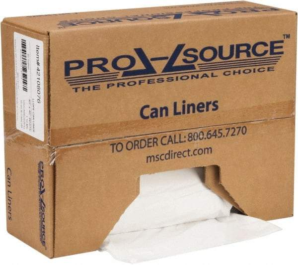 PRO-SOURCE - 1.1 mil Thick, Heavy-Duty Trash Bags - Hexene Resins, Roll Dispenser, 40" Wide x 46" High, White - Caliber Tooling