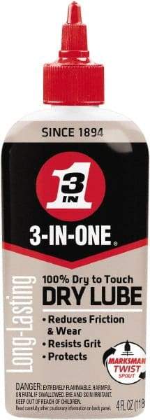 3-IN-ONE - 4 oz Bottle Dry Film Lubricant - Light Amber, 500°F Max - Caliber Tooling